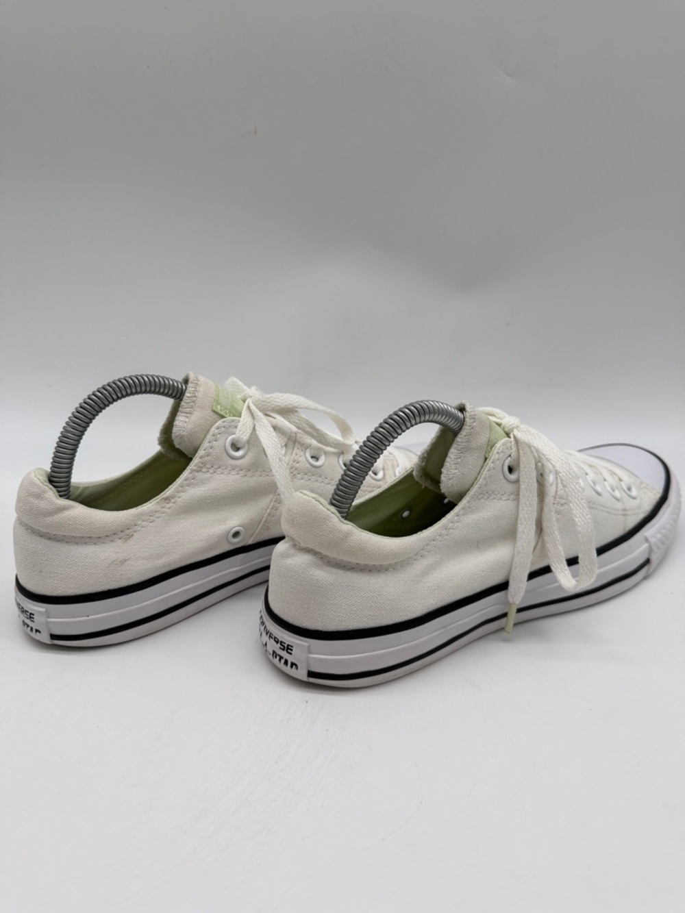 Converse All Star White Canvas  Padded Tongue Black Piping Women's Size 8 - Picture 11 of 16